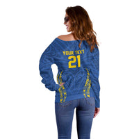 Custom Oceania Football Solomon Kings Off Shoulder Sweater Polynesian Tribal Pattern