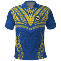 Custom Oceania Football Solomon Kings Polo Shirt Polynesian Tribal Pattern LT9 Blue - Polynesian Pride