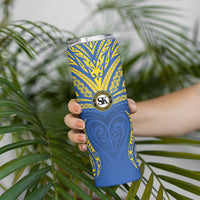 Custom Oceania Football Solomon Kings Skinny Tumbler Polynesian Tribal Pattern