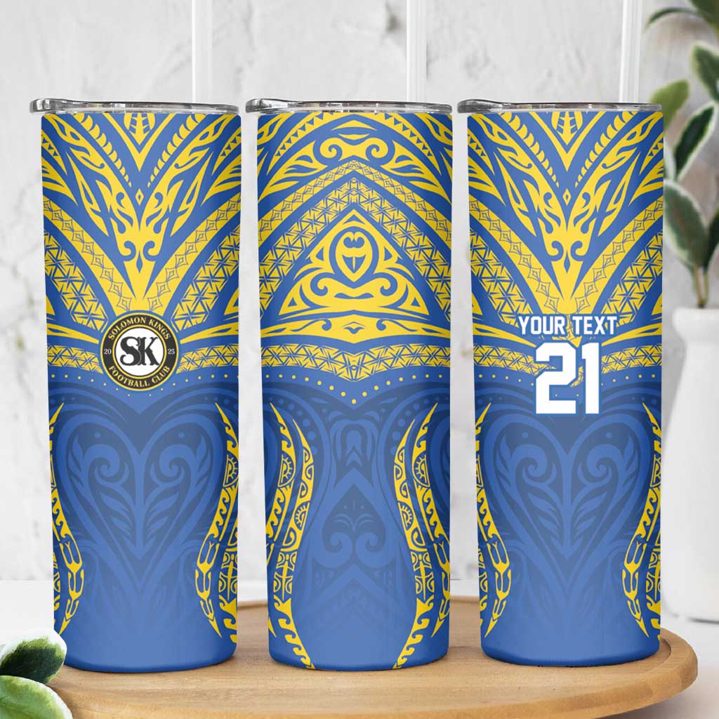 Custom Oceania Football Solomon Kings Skinny Tumbler Polynesian Tribal Pattern