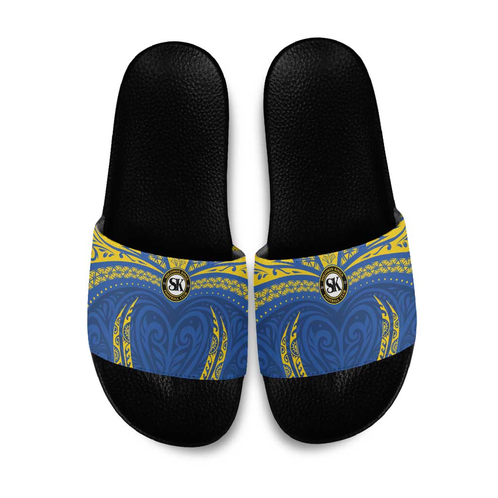 Oceania Football Solomon Kings Slide Sandals Polynesian Tribal Pattern