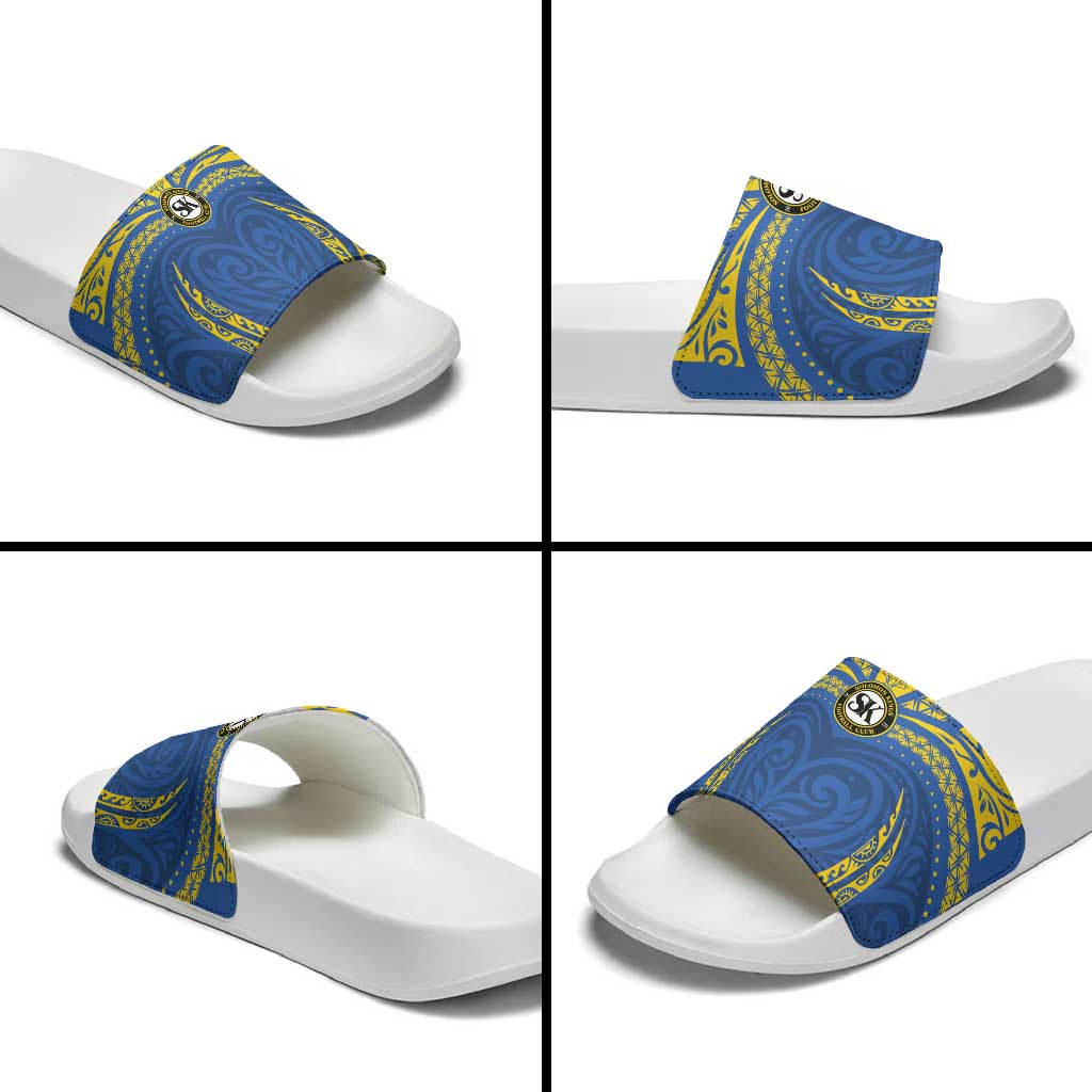 Oceania Football Solomon Kings Slide Sandals Polynesian Tribal Pattern
