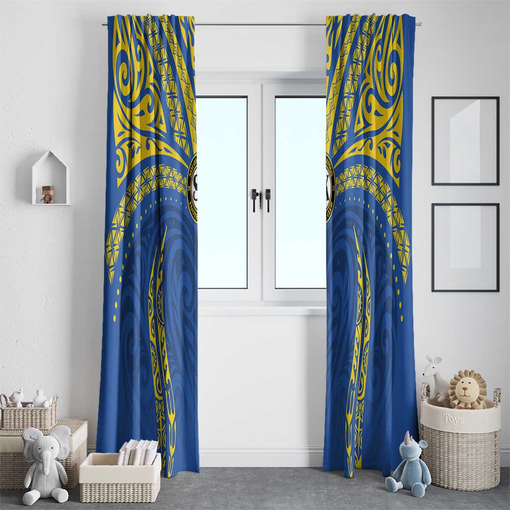 Oceania Football Solomon Kings Window Curtain Polynesian Tribal Pattern