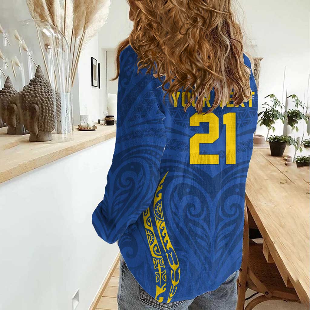 Custom Oceania Football Solomon Kings Women Casual Shirt Polynesian Tribal Pattern