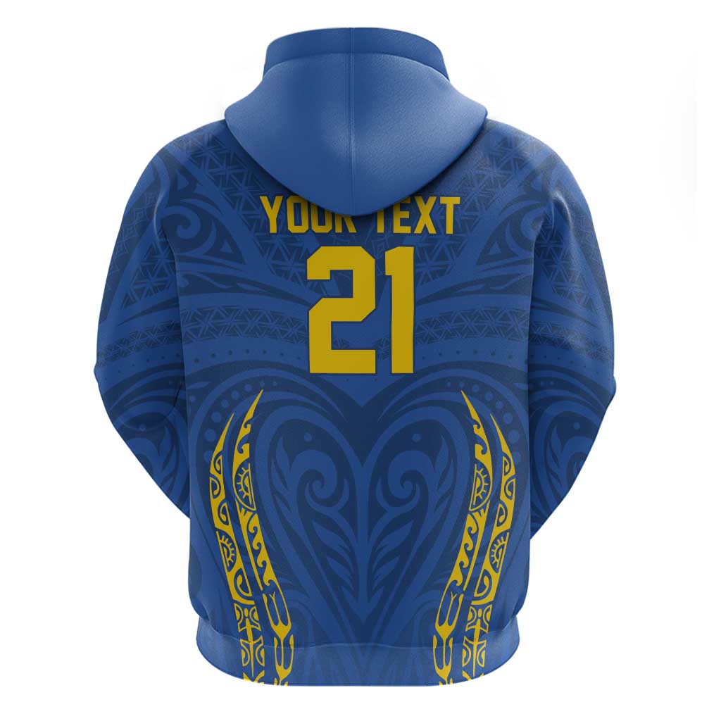 Custom Oceania Football Solomon Kings Zip Hoodie Polynesian Tribal Pattern