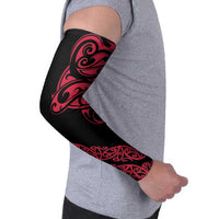 All Black Maori Tribal Tattoo Personalised Arm Sleeves Classic Red Polynesian Style - Polynesian Pride