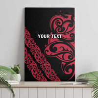 All Black Maori Tribal Tattoo Personalised Canvas Wall Art Classic Red Polynesian Style - Polynesian Pride