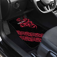 All Black Maori Tribal Tattoo Personalised Car Mats Classic Red Polynesian Style - Polynesian Pride