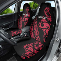 All Black Maori Tribal Tattoo Personalised Car Seat Cover Classic Red Polynesian Style - Polynesian Pride