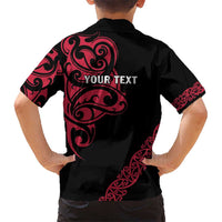 All Black Maori Tribal Tattoo Personalised Hawaiian Shirt Classic Red Polynesian Style - Polynesian Pride