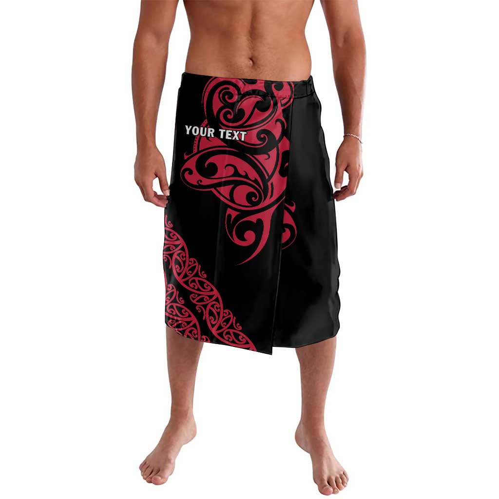 All Black Maori Tribal Tattoo Personalised Lavalava Classic Red Polynesian Style - Polynesian Pride