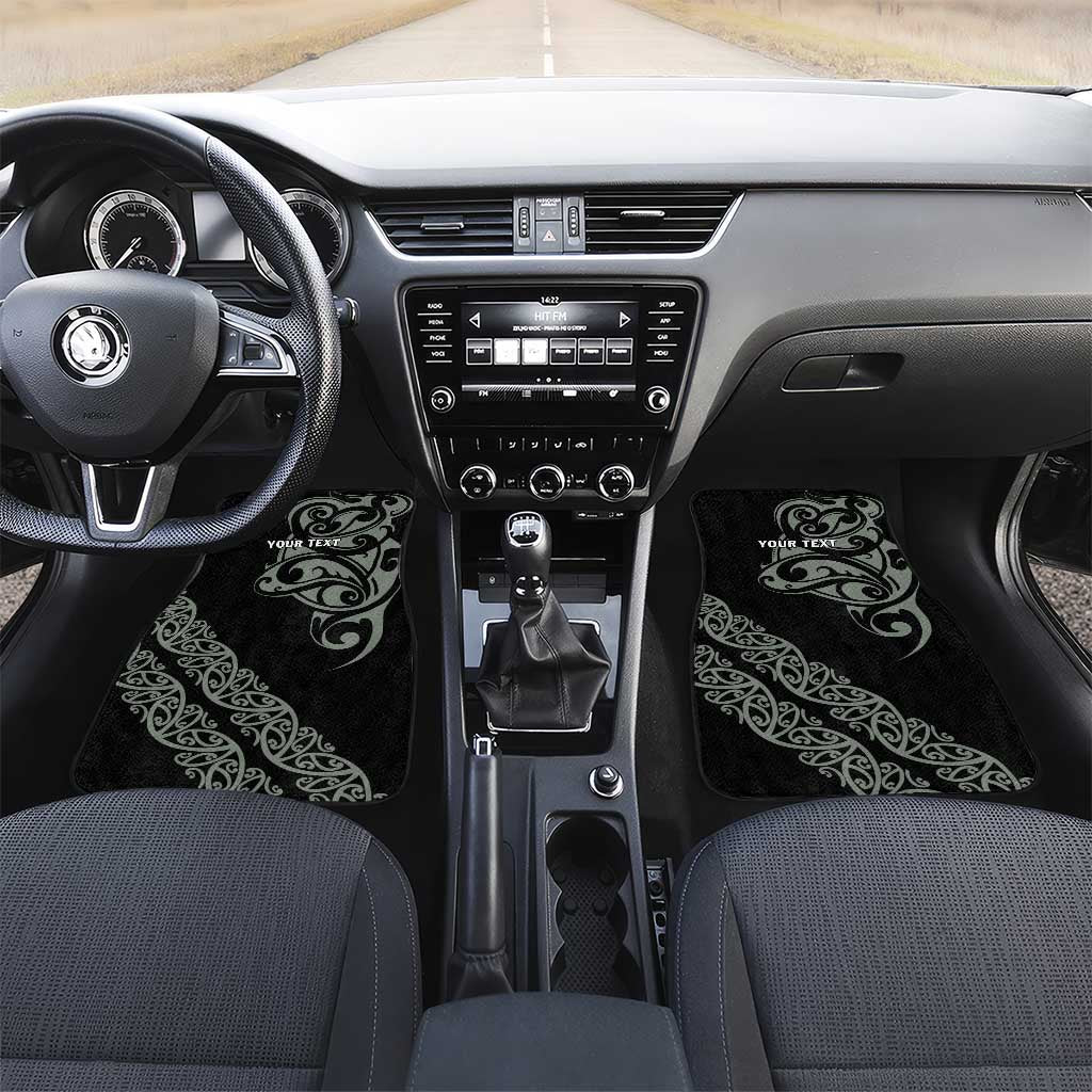 All Black Maori Tribal Tattoo Personalised Car Mats Moss Green Polynesian Style - Polynesian Pride