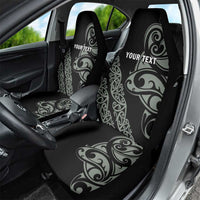 All Black Maori Tribal Tattoo Personalised Car Seat Cover Moss Green Polynesian Style - Polynesian Pride