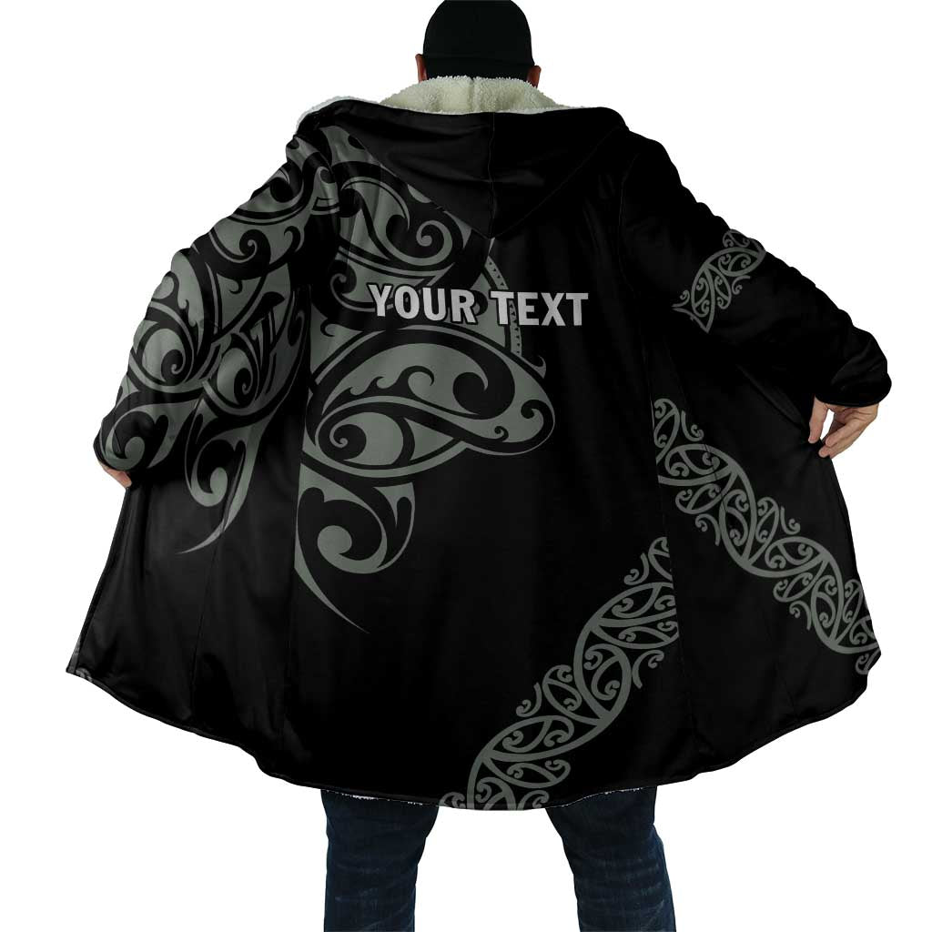 All Black Maori Tribal Tattoo Personalised Cloak Moss Green Polynesian Style - Polynesian Pride