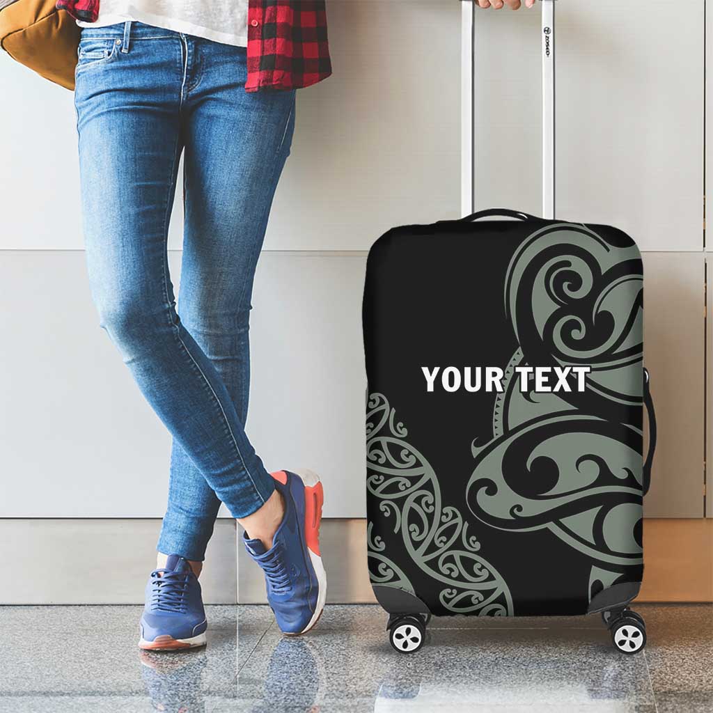 All Black Maori Tribal Tattoo Personalised Luggage Cover Moss Green Polynesian Style - Polynesian Pride