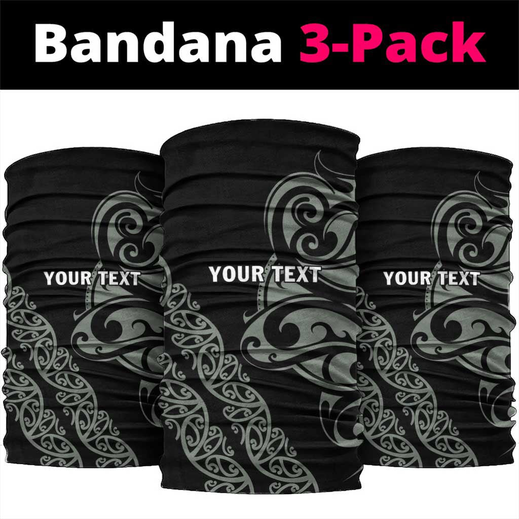 All Black Maori Tribal Tattoo Personalised Neck Gaiter Moss Green Polynesian Style LT9