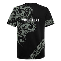 All Black Maori Tribal Tattoo Personalised Rugby Jersey Moss Green Polynesian Style - Polynesian Pride