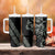 All Black Maori Tribal Tattoo Personalised Tumbler With Handle Moss Green Polynesian Style - Polynesian Pride