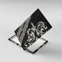 All Black Maori Tribal Tattoo Personalised Canvas Wall Art Stone Gray Polynesian Style - Polynesian Pride