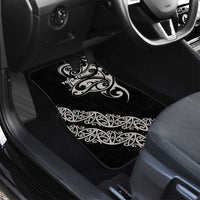 All Black Maori Tribal Tattoo Personalised Car Mats Stone Gray Polynesian Style - Polynesian Pride