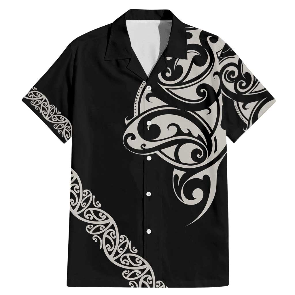 All Black Maori Tribal Tattoo Personalised Family Matching Mermaid Dress and Hawaiian Shirt Stone Gray Polynesian Style - Polynesian Pride