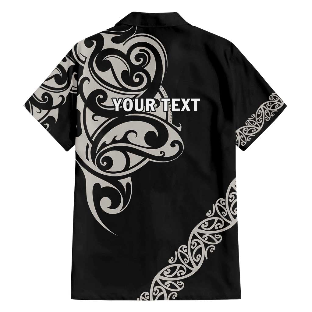 All Black Maori Tribal Tattoo Personalised Family Matching Off Shoulder Maxi Dress and Hawaiian Shirt Stone Gray Polynesian Style - Polynesian Pride