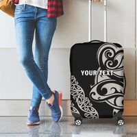 All Black Maori Tribal Tattoo Personalised Luggage Cover Stone Gray Polynesian Style - Polynesian Pride