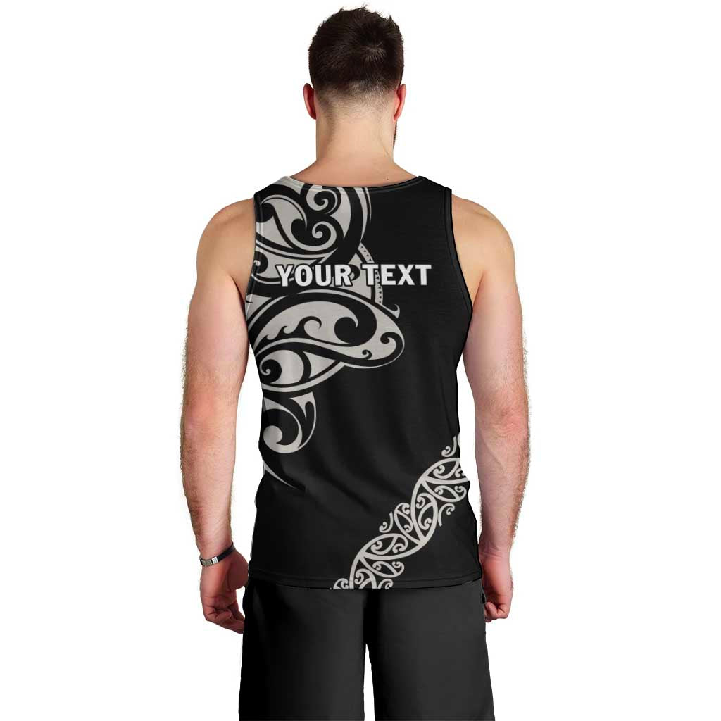 All Black Maori Tribal Tattoo Personalised Men Tank Top Stone Gray Polynesian Style - Polynesian Pride