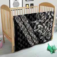 All Black Maori Tribal Tattoo Personalised Quilt Stone Gray Polynesian Style - Polynesian Pride