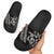 All Black Maori Tribal Tattoo Personalised Slide Sandals Stone Gray Polynesian Style - Polynesian Pride
