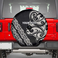 All Black Maori Tribal Tattoo Personalised Spare Tire Cover Stone Gray Polynesian Style - Polynesian Pride