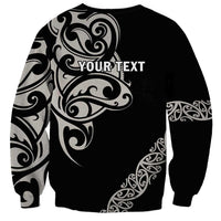 All Black Maori Tribal Tattoo Personalised Sweatshirt Stone Gray Polynesian Style - Polynesian Pride