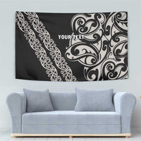 All Black Maori Tribal Tattoo Personalised Tapestry Stone Gray Polynesian Style - Polynesian Pride