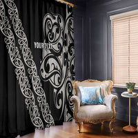 All Black Maori Tribal Tattoo Personalised Window Curtain Stone Gray Polynesian Style - Polynesian Pride