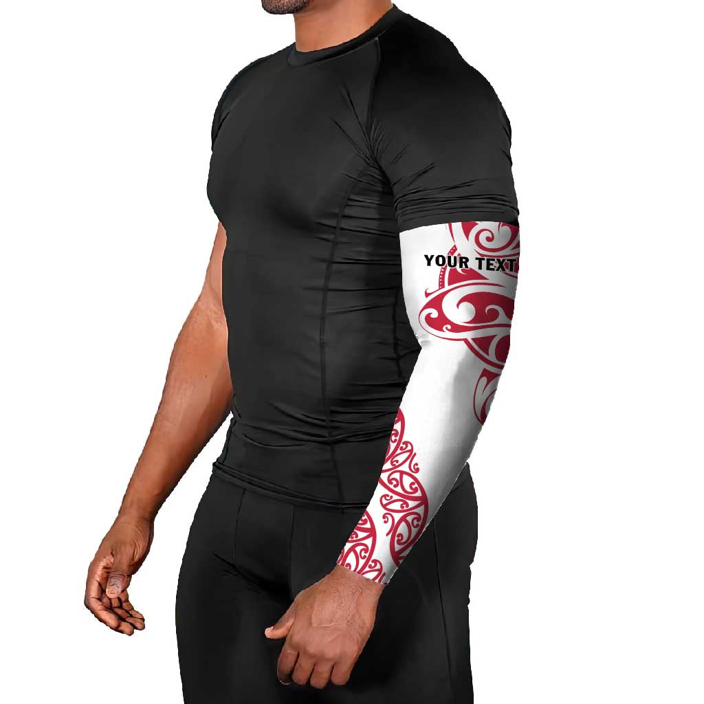 All White Maori Tribal Tattoo Personalised Arm Sleeves Classic Red Polynesian Style - Polynesian Pride