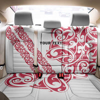 All White Maori Tribal Tattoo Personalised Back Car Seat Cover Classic Red Polynesian Style - Polynesian Pride
