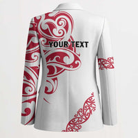 All White Maori Tribal Tattoo Personalised Blazer Classic Red Polynesian Style - Polynesian Pride