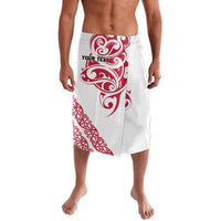 All White Maori Tribal Tattoo Personalised Lavalava Classic Red Polynesian Style - Polynesian Pride