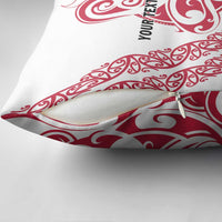 All White Maori Tribal Tattoo Personalised Pillow Cover Classic Red Polynesian Style - Polynesian Pride