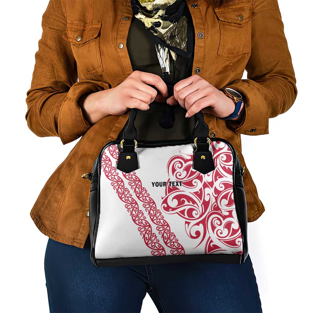 All White Maori Tribal Tattoo Personalised Shoulder Handbag Classic Red Polynesian Style - Polynesian Pride