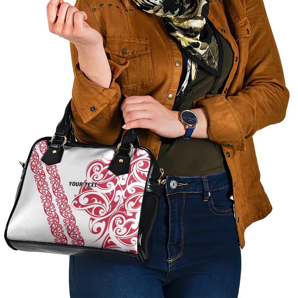 All White Maori Tribal Tattoo Personalised Shoulder Handbag Classic Red Polynesian Style - Polynesian Pride