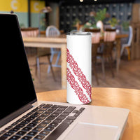 All White Maori Tribal Tattoo Personalised Skinny Tumbler Classic Red Polynesian Style - Polynesian Pride
