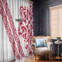 All White Maori Tribal Tattoo Personalised Window Curtain Classic Red Polynesian Style - Polynesian Pride