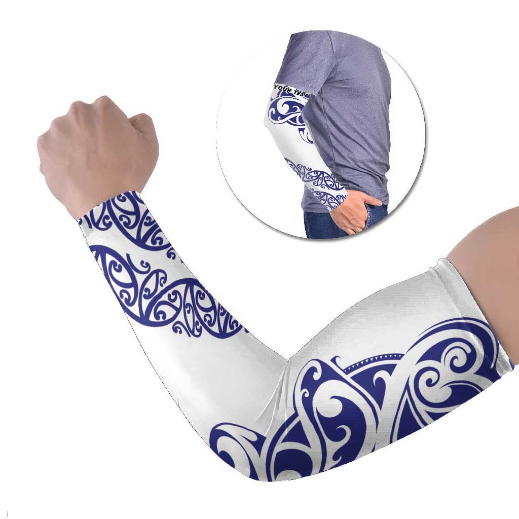 All White Maori Tribal Tattoo Personalised Arm Sleeves Dark Blue Polynesian Style LT9 Set of 2 Blue - Polynesian Pride