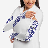 All White Maori Tribal Tattoo Personalised Arm Sleeves Dark Blue Polynesian Style LT9 - Polynesian Pride