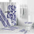 All White Maori Tribal Tattoo Personalised Bathroom Set Dark Blue Polynesian Style - Polynesian Pride