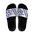 All White Maori Tribal Tattoo Personalised Slide Sandals Dark Blue Polynesian Style - Polynesian Pride
