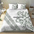 All White Maori Tribal Tattoo Personalised Bedding Set Moss Green Polynesian Style - Polynesian Pride