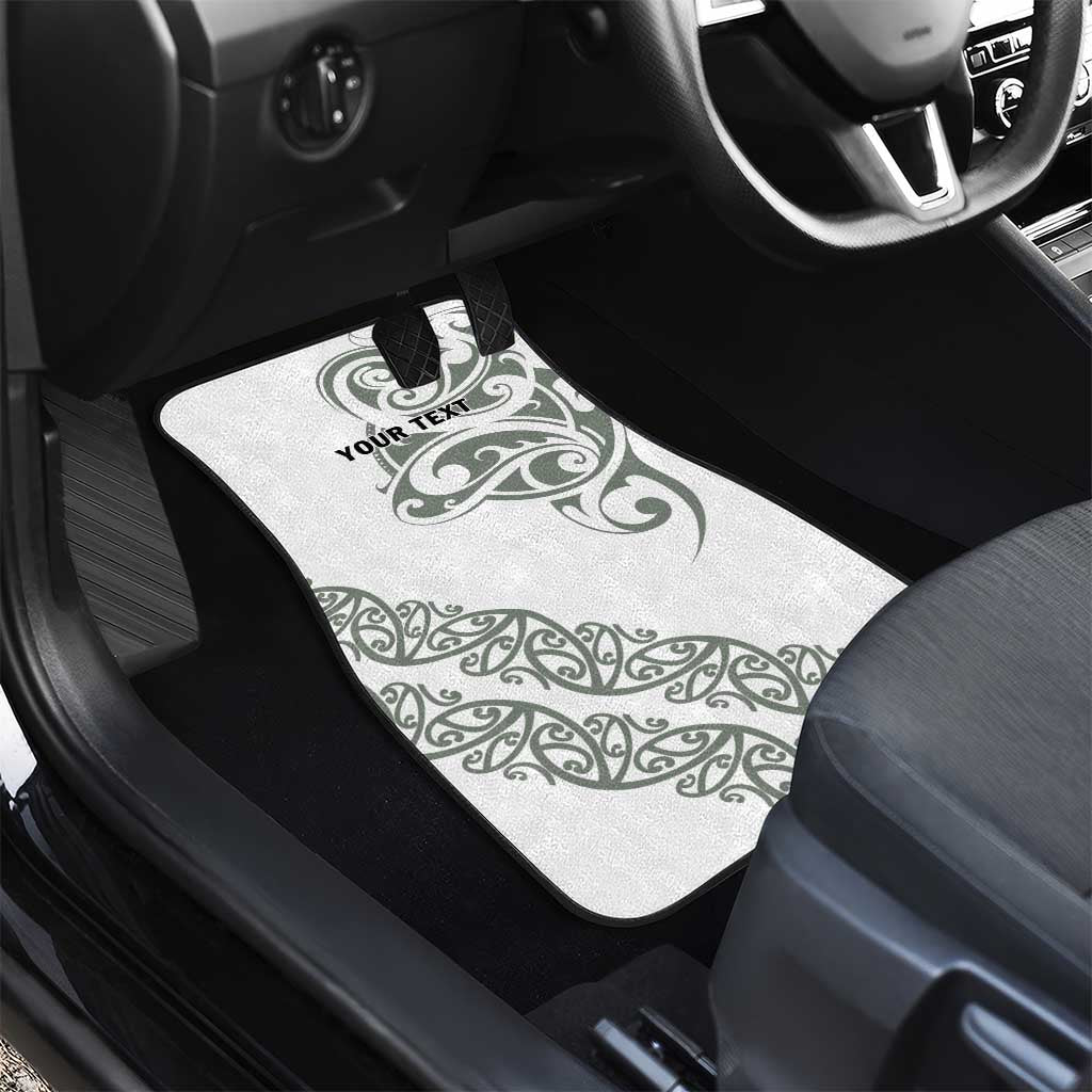 All White Maori Tribal Tattoo Personalised Car Mats Moss Green Polynesian Style - Polynesian Pride
