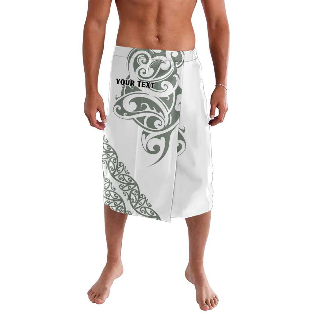 All White Maori Tribal Tattoo Personalised Lavalava Moss Green Polynesian Style - Polynesian Pride